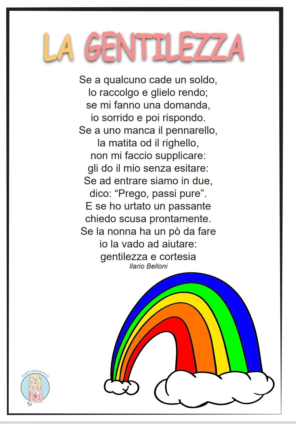 "La gentilezza" - poesia di Ilario Belloni 13 novembre settimana della gentilezza