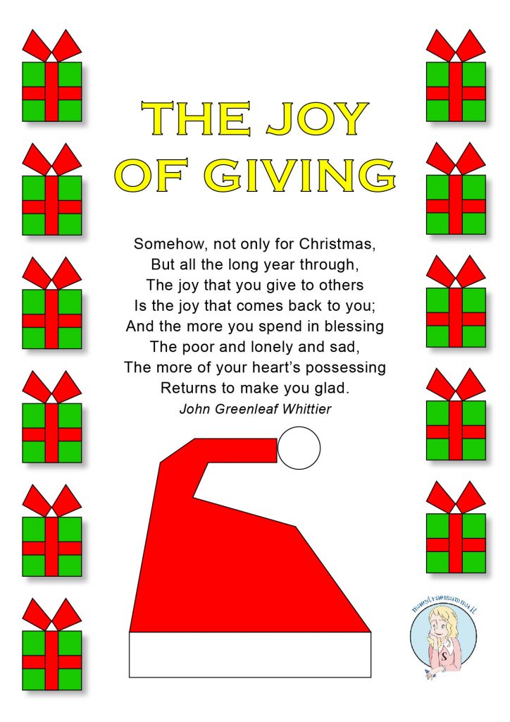 the joy of giving Christmas Poems for Kids