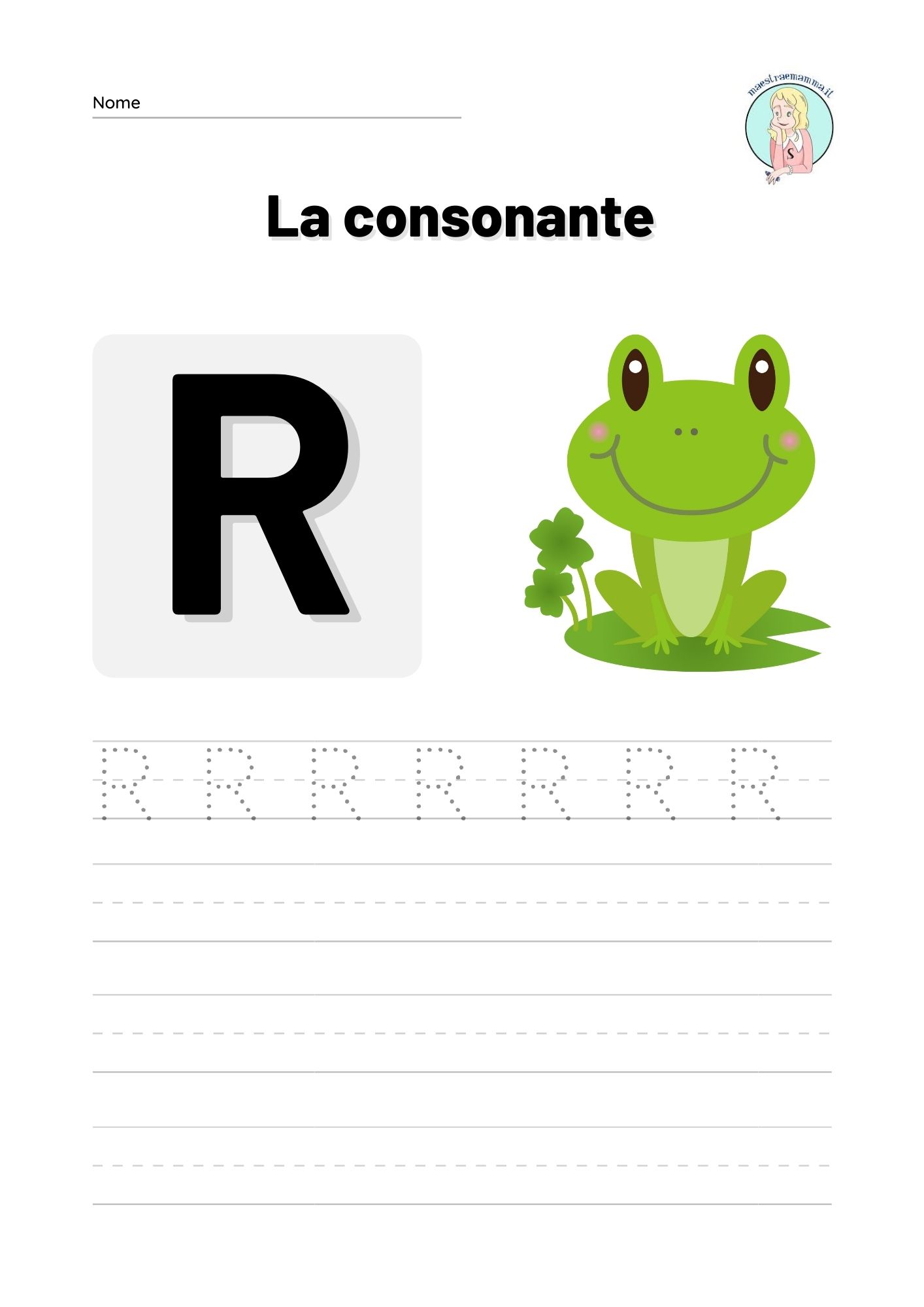 consonante lettera r scheda didattica